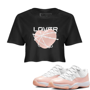 11s Legend Pink shirts to match jordans Heart Lover sneaker match tees Air Jordan 11 Legend Pink SNRT Sneaker Tees streetwear brand Black 1 crop tee