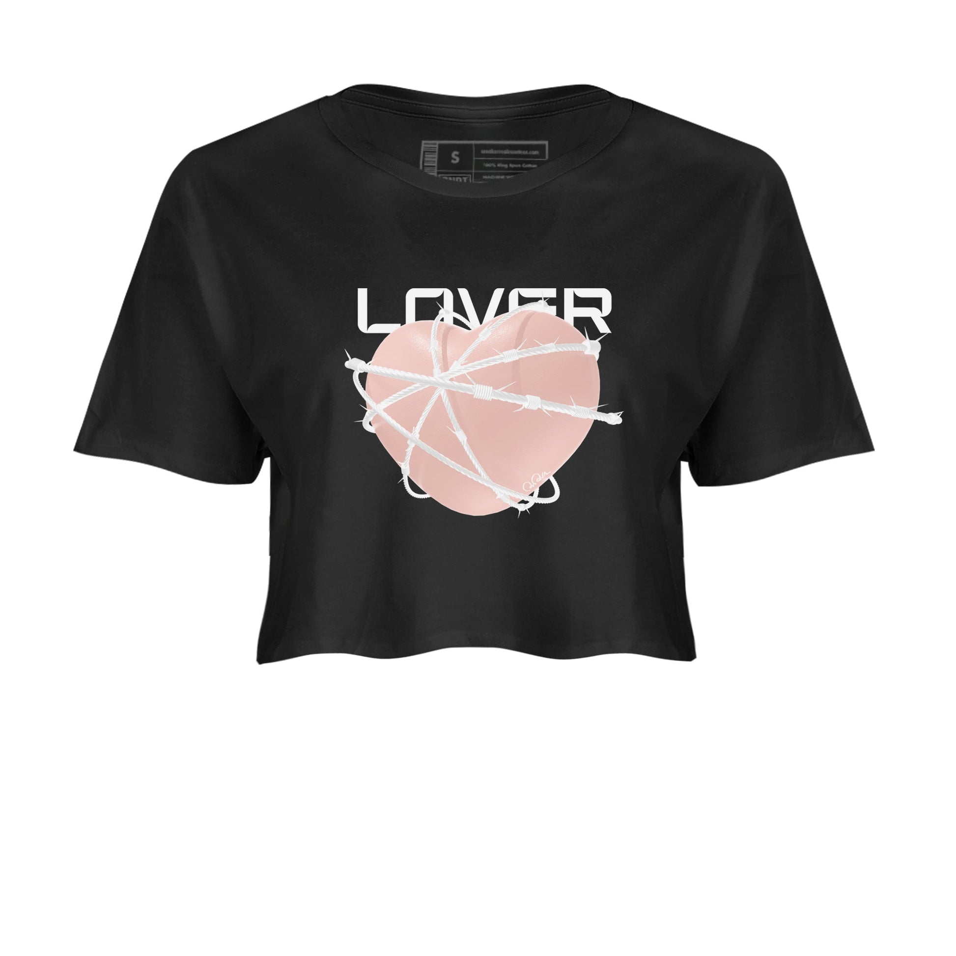 11s Legend Pink shirts to match jordans Heart Lover sneaker match tees Air Jordan 11 Legend Pink SNRT Sneaker Tees streetwear brand Black 2 crop tee
