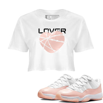 11s Legend Pink shirts to match jordans Heart Lover sneaker match tees Air Jordan 11 Legend Pink SNRT Sneaker Tees streetwear brand White 1 crop tee