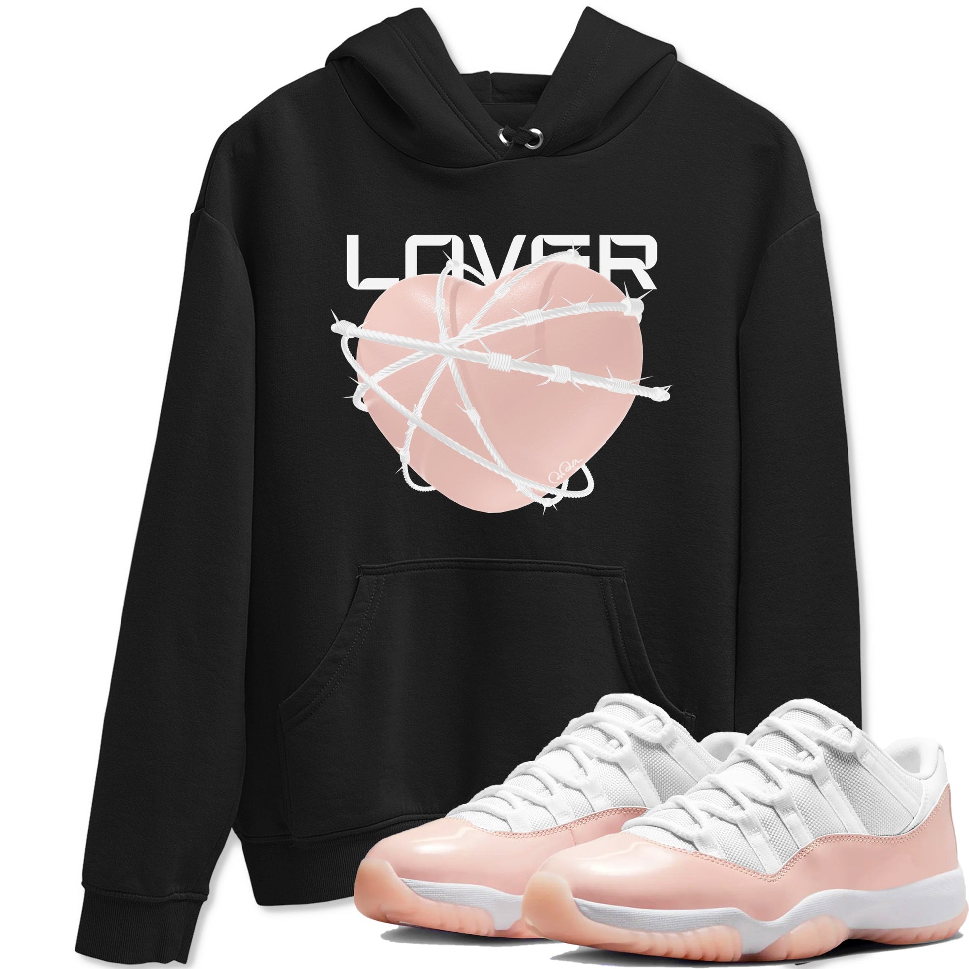 11s Legend Pink shirts to match jordans Heart Lover sneaker match tees Air Jordan 11 Legend Pink SNRT Sneaker Tees streetwear brand Black 1 unisex cotton tee