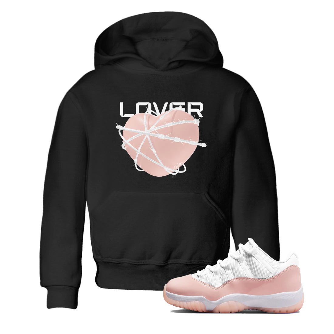 11s Legend Pink shirts to match jordans Heart Lover sneaker match tees Air Jordan 11 Legend Pink SNRT Sneaker Tees streetwear brand Baby and Youth Black 1 cotton tee