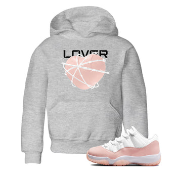 11s Legend Pink shirts to match jordans Heart Lover sneaker match tees Air Jordan 11 Legend Pink SNRT Sneaker Tees streetwear brand Baby and Youth Heather Grey 1 cotton tee