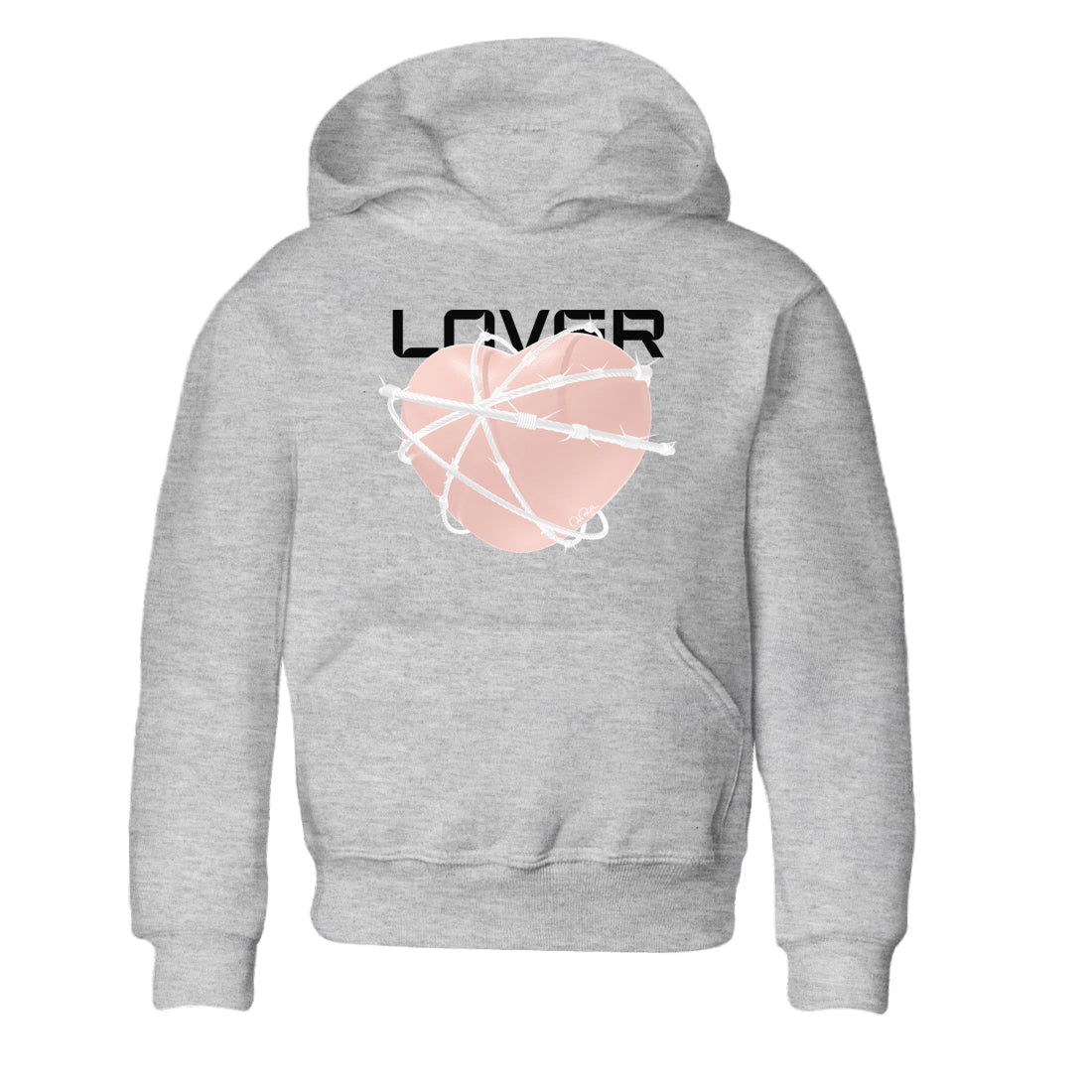 11s Legend Pink shirts to match jordans Heart Lover sneaker match tees Air Jordan 11 Legend Pink SNRT Sneaker Tees streetwear brand Baby and Youth Heather Grey 2 cotton tee