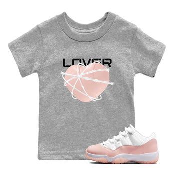 11s Legend Pink shirts to match jordans Heart Lover sneaker match tees Air Jordan 11 Legend Pink SNRT Sneaker Tees streetwear brand Baby and Youth Heather Grey 1 cotton tee