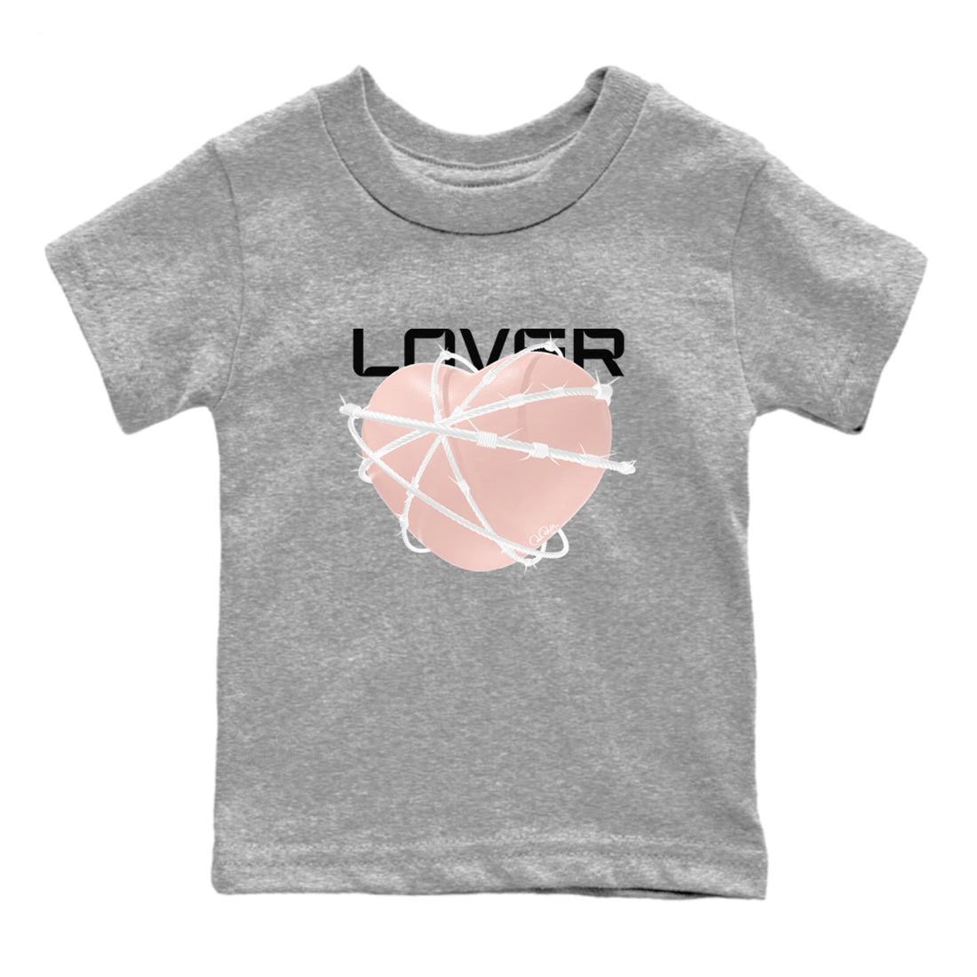 11s Legend Pink shirts to match jordans Heart Lover sneaker match tees Air Jordan 11 Legend Pink SNRT Sneaker Tees streetwear brand Baby and Youth Heather Grey 2 cotton tee