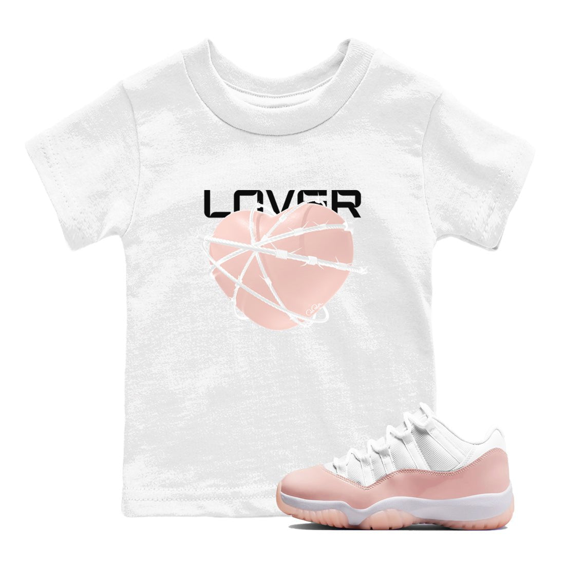 11s Legend Pink shirts to match jordans Heart Lover sneaker match tees Air Jordan 11 Legend Pink SNRT Sneaker Tees streetwear brand Baby and Youth White 1 cotton tee