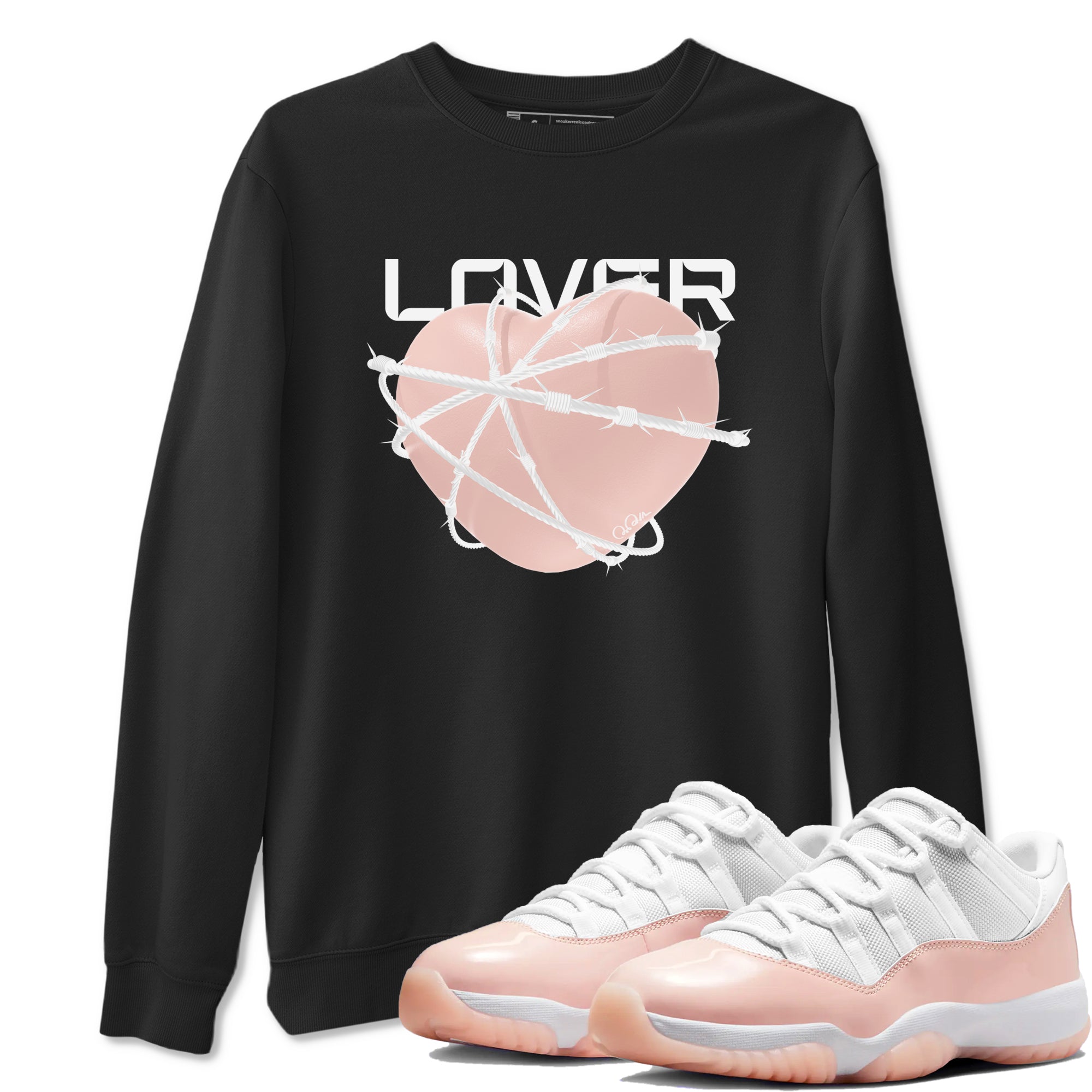 11s Legend Pink shirts to match jordans Heart Lover sneaker match tees Air Jordan 11 Legend Pink SNRT Sneaker Tees streetwear brand Black 1 unisex cotton tee