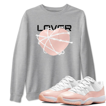 11s Legend Pink shirts to match jordans Heart Lover sneaker match tees Air Jordan 11 Legend Pink SNRT Sneaker Tees streetwear brand Heather Grey 1 unisex cotton tee