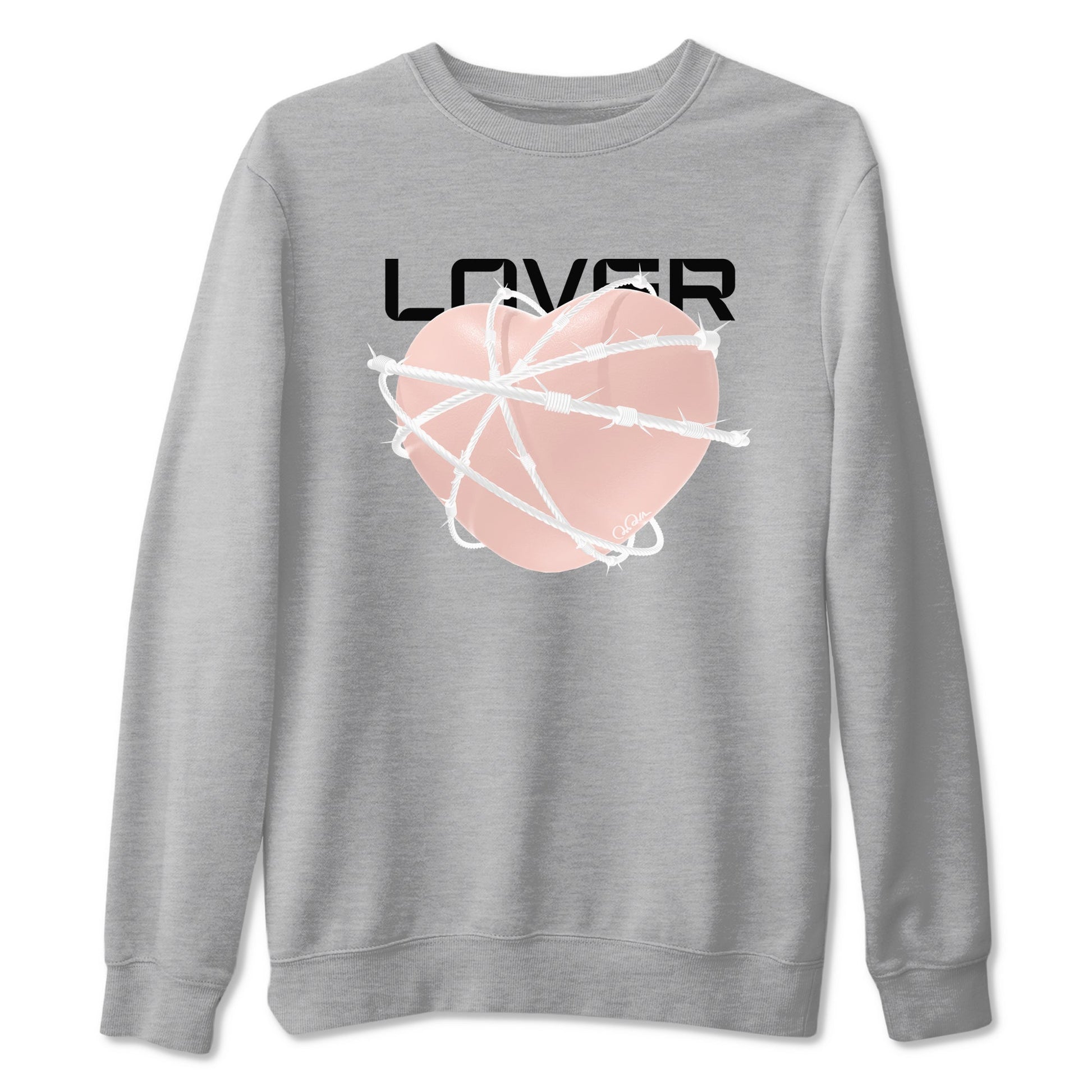 11s Legend Pink shirts to match jordans Heart Lover sneaker match tees Air Jordan 11 Legend Pink SNRT Sneaker Tees streetwear brand Heather Grey 2 unisex cotton tee