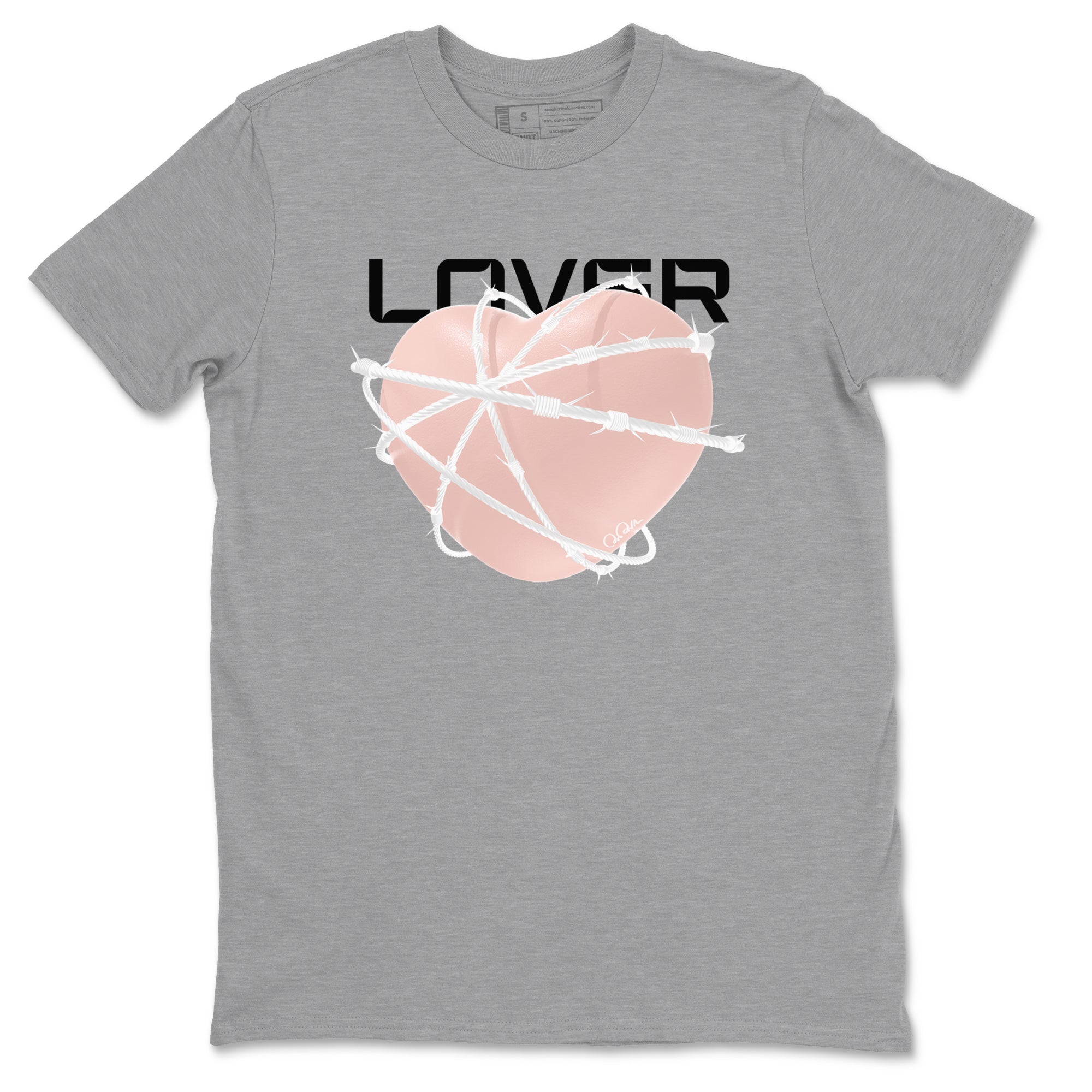 11s Legend Pink shirts to match jordans Heart Lover sneaker match tees Air Jordan 11 Legend Pink SNRT Sneaker Tees streetwear brand Heather Grey 2 unisex cotton tee
