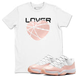 11s Legend Pink shirts to match jordans Heart Lover sneaker match tees Air Jordan 11 Legend Pink SNRT Sneaker Tees streetwear brand White 1 unisex cotton tee