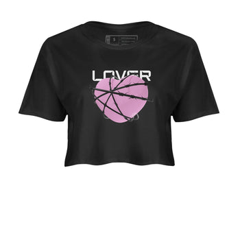 4s Retro Orchid shirts to match jordans Heart Lover sneaker match tees Air Jordan 4 WMNS Orchid match shoes to clothes SNRT Sneaker Tees unisex cotton Black 2 crop tee