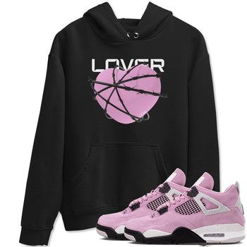 4s Retro Orchid shirts to match jordans Heart Lover sneaker match tees Air Jordan 4 WMNS Orchid match shoes to clothes SNRT Sneaker Tees unisex cotton Black 1 shirts