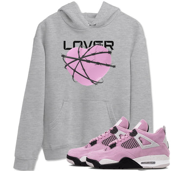 4s Retro Orchid shirts to match jordans Heart Lover sneaker match tees Air Jordan 4 WMNS Orchid match shoes to clothes SNRT Sneaker Tees unisex cotton Heather Grey 1 shirts