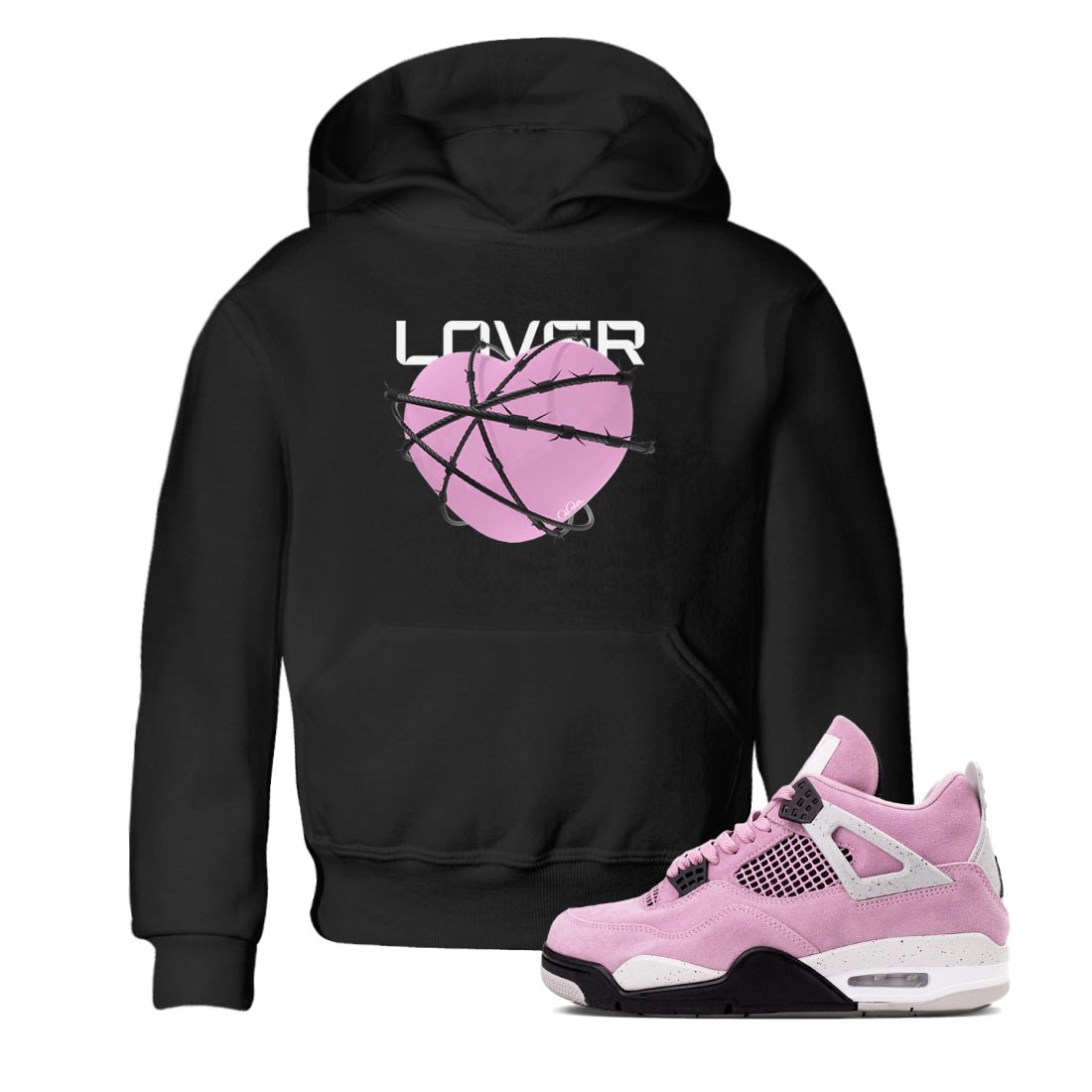 4s Retro Orchid shirts to match jordans Heart Lover sneaker match tees Air Jordan 4 WMNS Orchid match shoes to clothes SNRT Sneaker Tees Youth Baby Black 1 tee