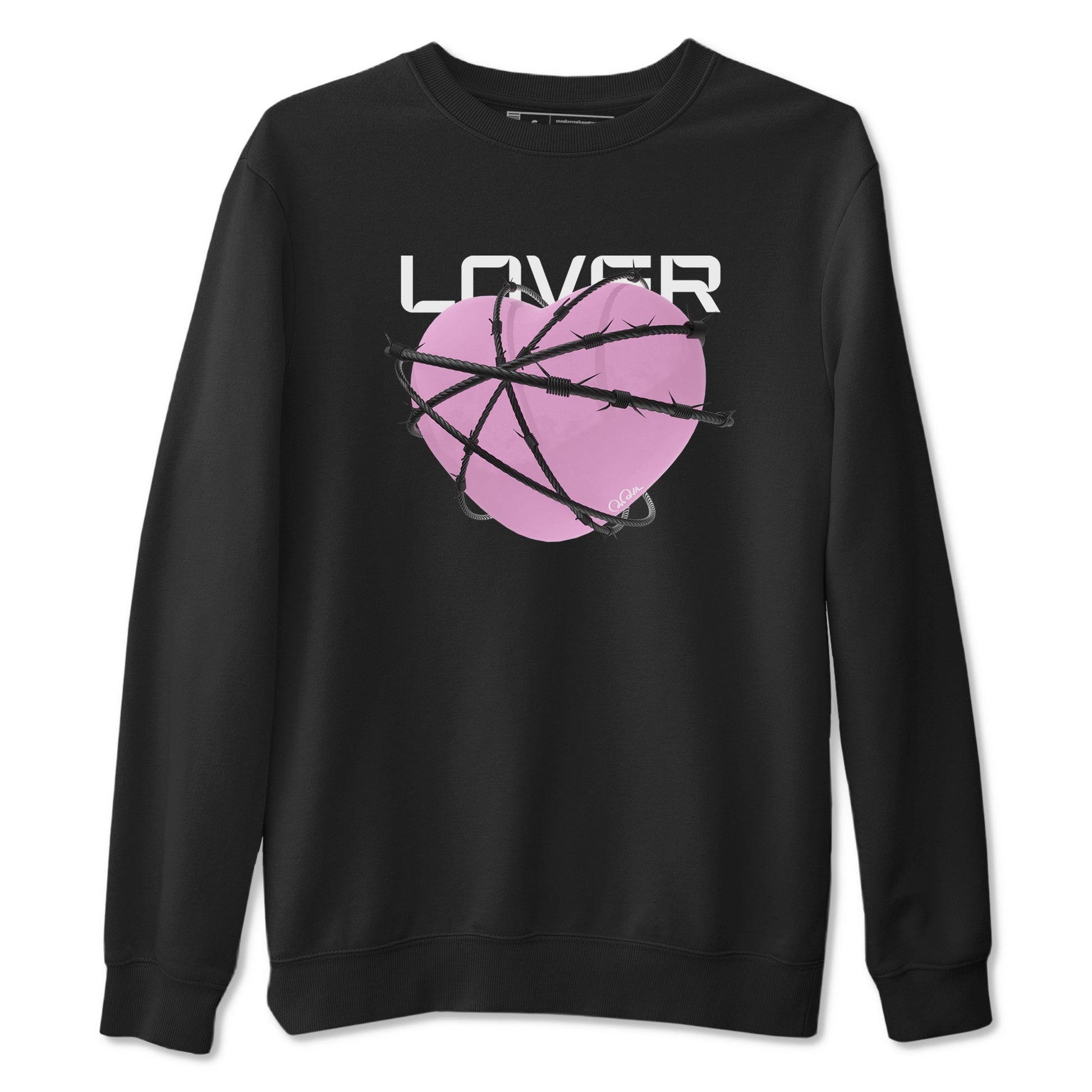 4s Retro Orchid shirts to match jordans Heart Lover sneaker match tees Air Jordan 4 WMNS Orchid match shoes to clothes SNRT Sneaker Tees unisex cotton Black 2 shirts