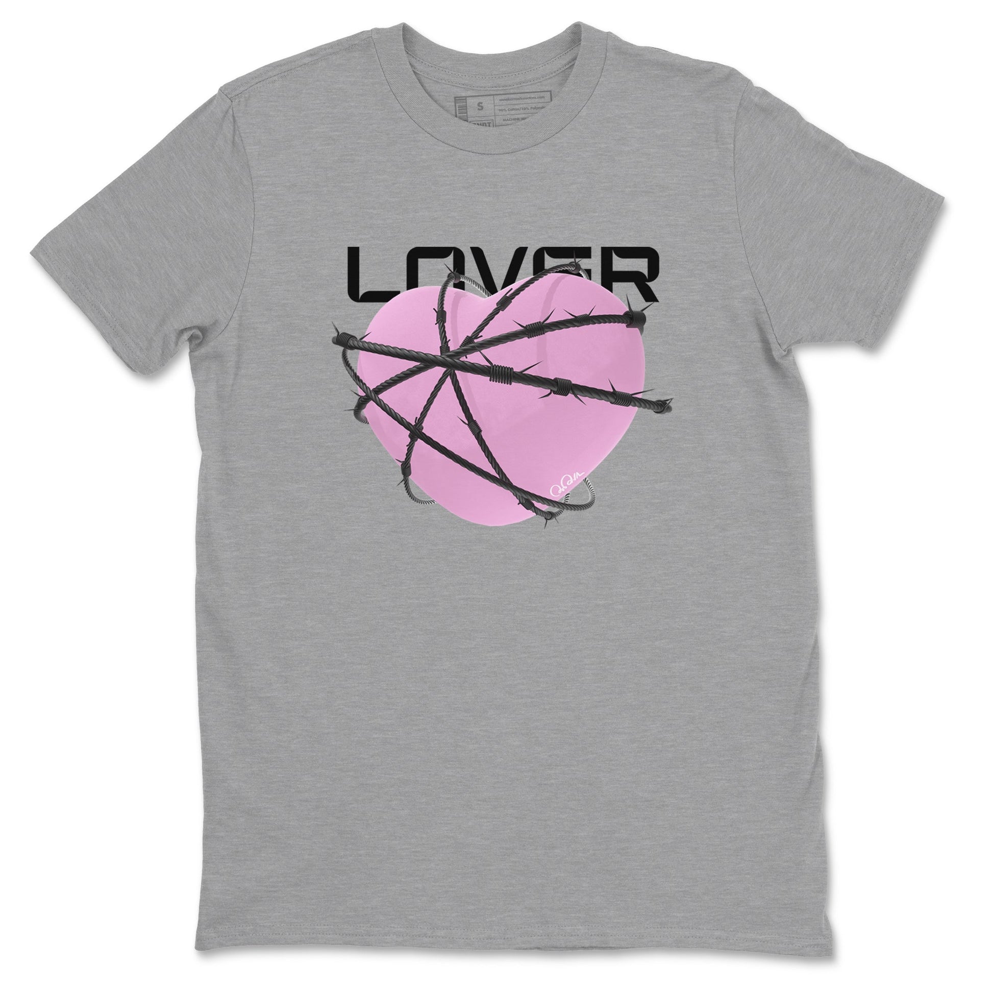 4s Retro Orchid shirts to match jordans Heart Lover sneaker match tees Air Jordan 4 WMNS Orchid match shoes to clothes SNRT Sneaker Tees unisex cotton Heather Grey 2 shirts