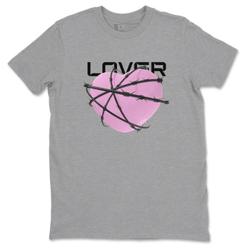4s Retro Orchid shirts to match jordans Heart Lover sneaker match tees Air Jordan 4 WMNS Orchid match shoes to clothes SNRT Sneaker Tees unisex cotton Heather Grey 2 shirts