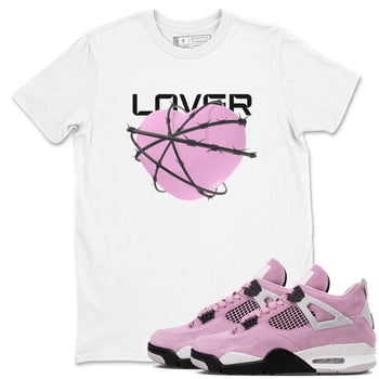 4s Retro Orchid shirts to match jordans Heart Lover sneaker match tees Air Jordan 4 WMNS Orchid match shoes to clothes SNRT Sneaker Tees unisex cotton White 1 shirts