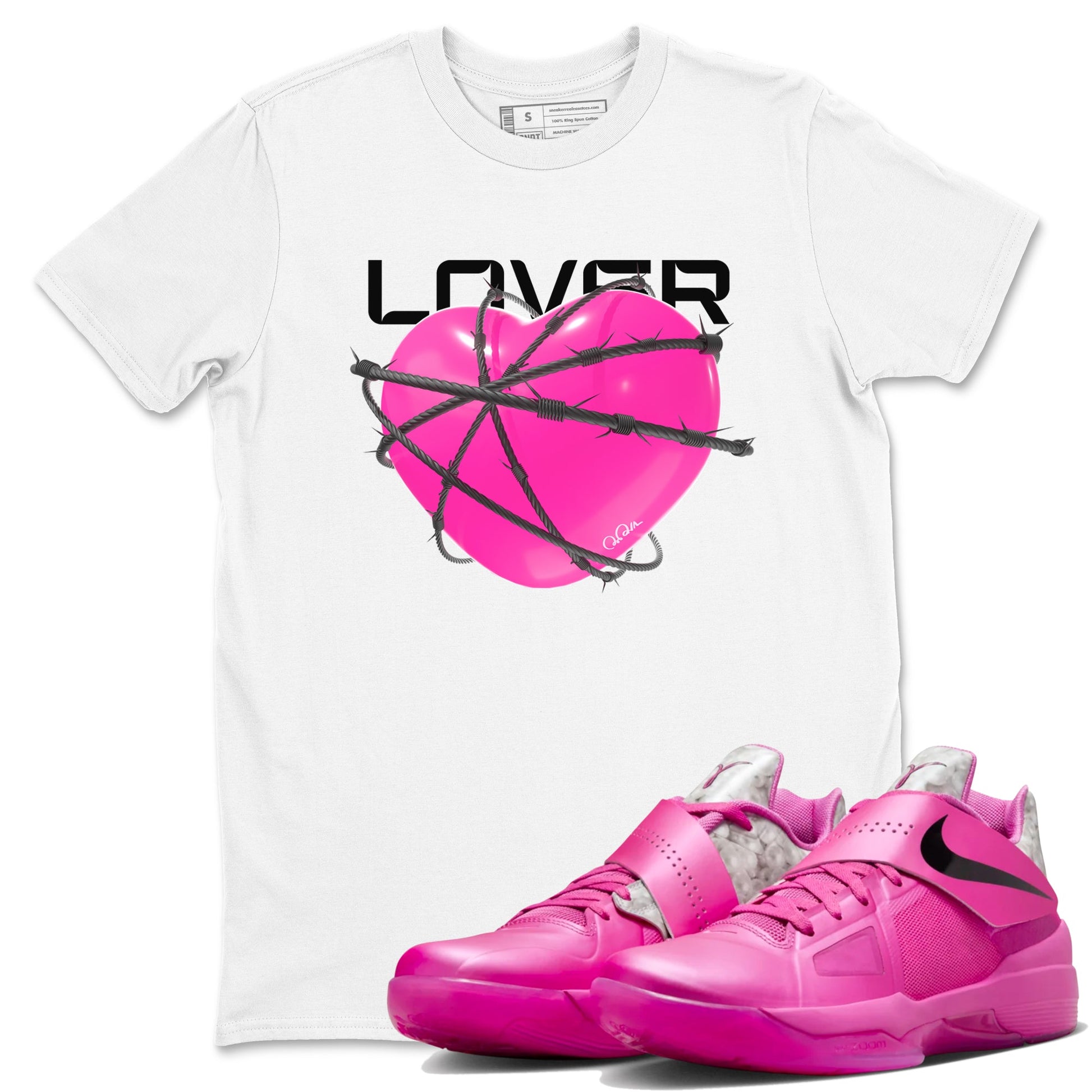 KD 4 Aunt Pearl shirts to match jordans Heart Lover graphic tees KD 4 Aunt Pearl t shirts to match sneakers SNRT Sneaker Tees unisex cotton White 1 shirts