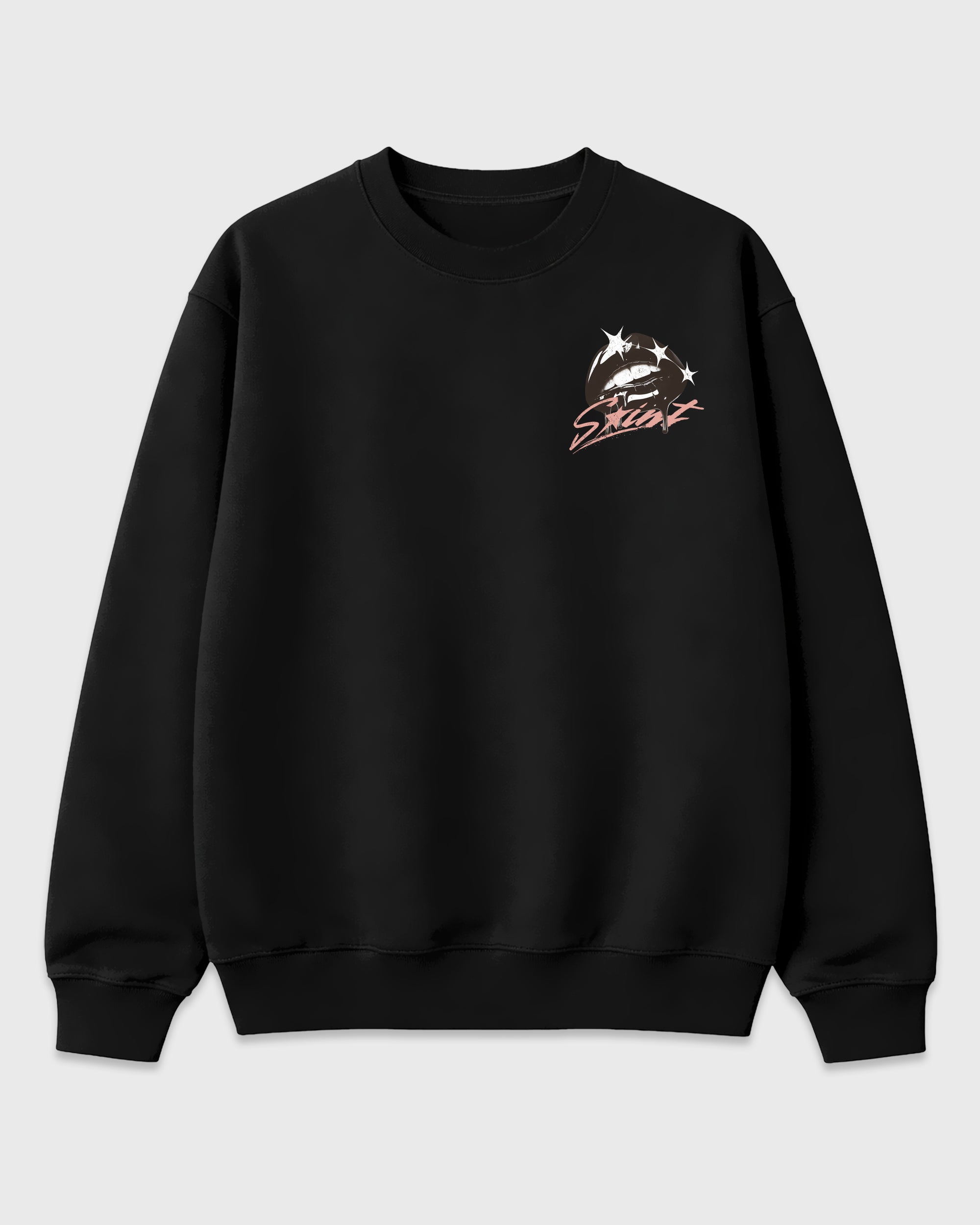 Heart of Sinner Black Graphic Sweatshirt - 2, featuring original SNRT artwork created to pair with Air Jordan 3 Fireside sneakers and everyday streetwear styling.