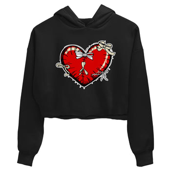 1s Black Toe Reimagined shirts to match jordans Heart with Ribbons sneaker match tees AJ1 High OG Black Toe Reimagined match shoes to clothes SNRT Sneaker Tees unisex cotton Black 2 crop tee
