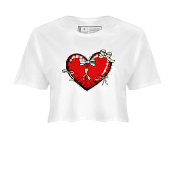 1s Black Toe Reimagined shirts to match jordans Heart with Ribbons sneaker match tees AJ1 High OG Black Toe Reimagined match shoes to clothes SNRT Sneaker Tees unisex cotton White 2 crop tee