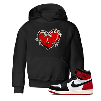 1s Black Toe Reimagined shirts to match jordans Heart with Ribbons sneaker match tees AJ1 High OG Black Toe Reimagined match shoes to clothes SNRT Sneaker Tees Youth Baby Black 1 tee