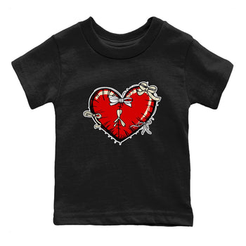 1s Black Toe Reimagined shirts to match jordans Heart with Ribbons sneaker match tees AJ1 High OG Black Toe Reimagined match shoes to clothes SNRT Sneaker Tees Youth Baby Black 2 tee