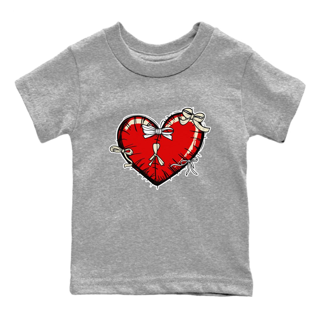 1s Black Toe Reimagined shirts to match jordans Heart with Ribbons sneaker match tees AJ1 High OG Black Toe Reimagined match shoes to clothes SNRT Sneaker Tees Youth Baby Heather Grey 2 tee