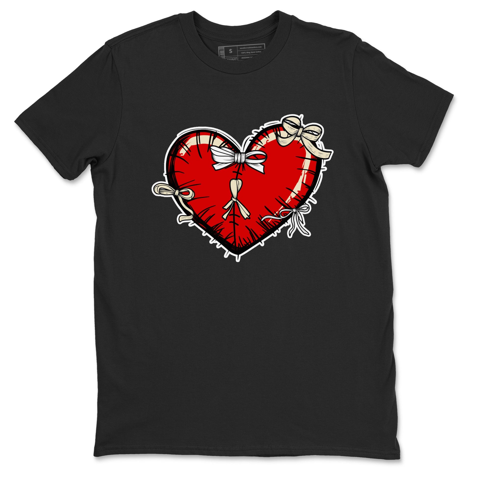 1s Black Toe Reimagined shirts to match jordans Heart with Ribbons sneaker match tees AJ1 High OG Black Toe Reimagined match shoes to clothes SNRT Sneaker Tees unisex cotton Black 2 shirts