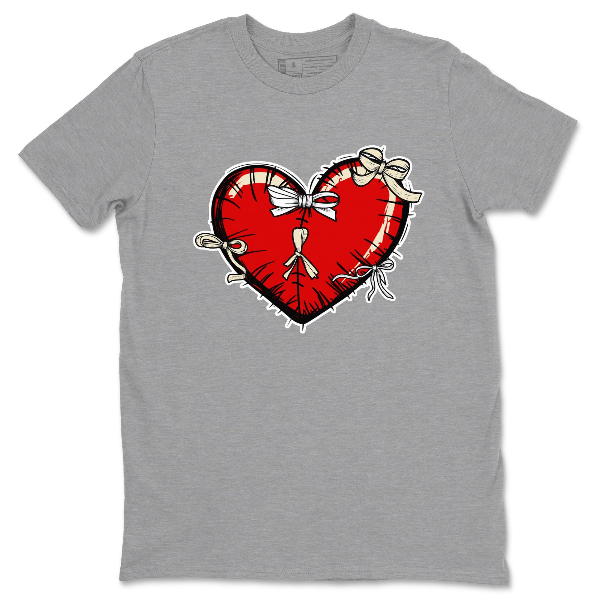 1s Black Toe Reimagined shirts to match jordans Heart with Ribbons sneaker match tees AJ1 High OG Black Toe Reimagined match shoes to clothes SNRT Sneaker Tees unisex cotton Heather Grey 2 shirts