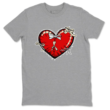 1s Black Toe Reimagined shirts to match jordans Heart with Ribbons sneaker match tees AJ1 High OG Black Toe Reimagined match shoes to clothes SNRT Sneaker Tees unisex cotton Heather Grey 2 shirts