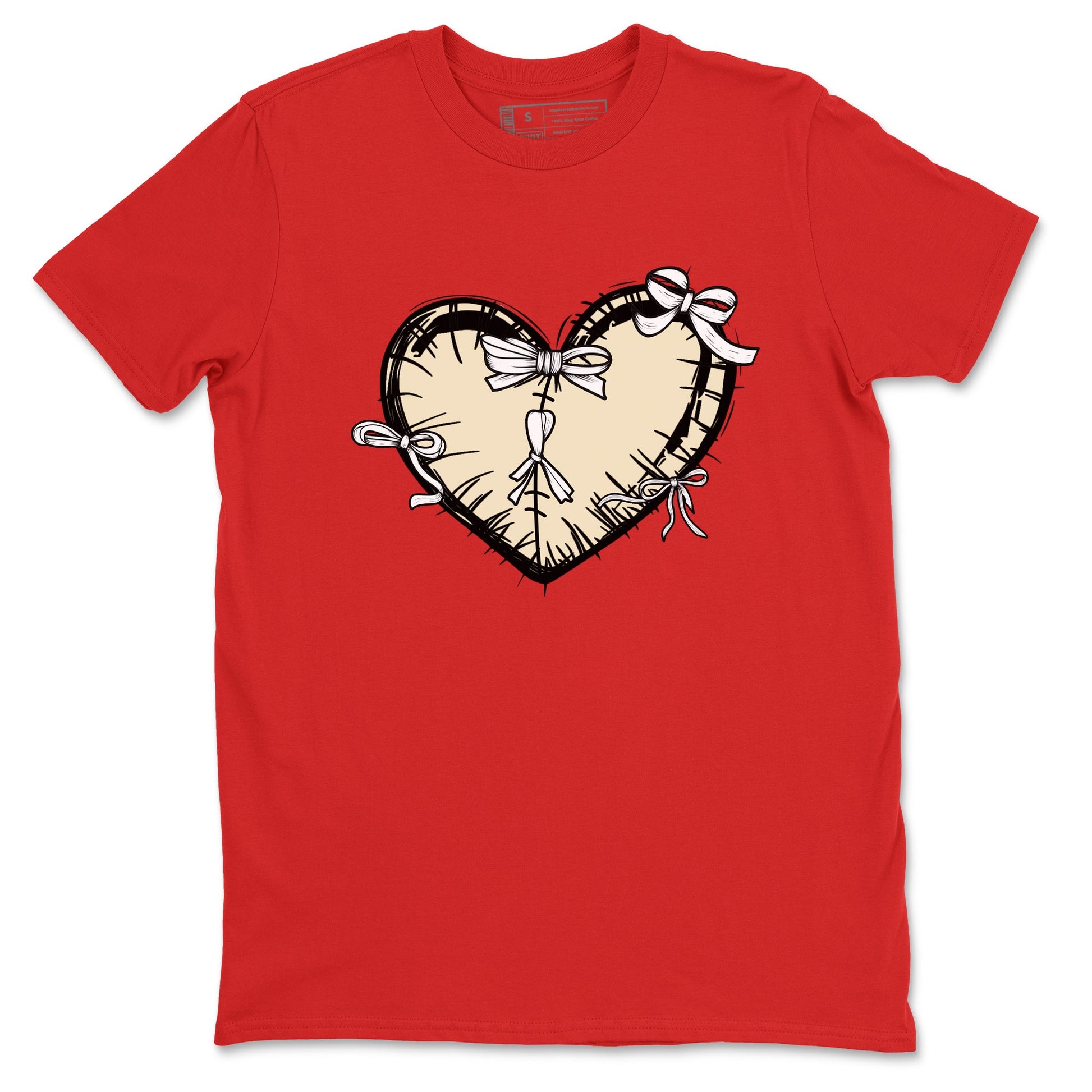 1s Black Toe Reimagined shirts to match jordans Heart with Ribbons sneaker match tees AJ1 High OG Black Toe Reimagined match shoes to clothes SNRT Sneaker Tees unisex cotton Red 2 shirts