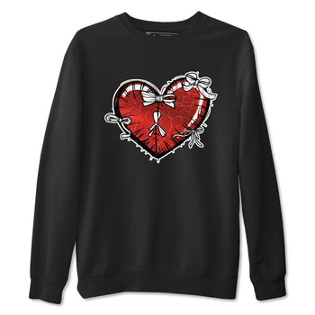 Heart With Ribbons sneaker match t-shirt styled to complete your fit with the Air Jordan 1 Ruby sneakers, shown in Black 2.