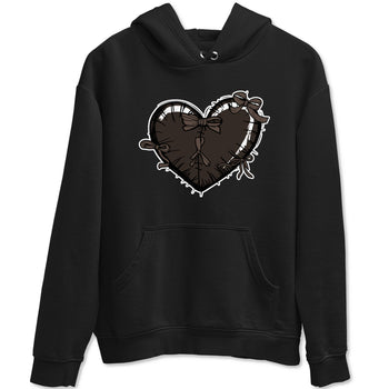 AJ1 Travis Scott Velvet Brown and Dark Mocha shirts to match jordans Heart with Ribbons sneaker match tees 1s Travis Scott Velvet Brown match shoes to clothes SNRT Sneaker Tees unisex cotton Black 2 shirts