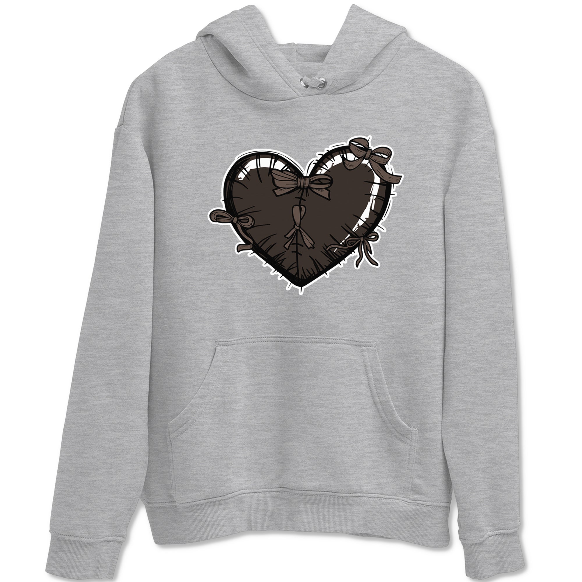AJ1 Travis Scott Velvet Brown and Dark Mocha shirts to match jordans Heart with Ribbons sneaker match tees 1s Travis Scott Velvet Brown match shoes to clothes SNRT Sneaker Tees unisex cotton Heather Grey 2 shirts