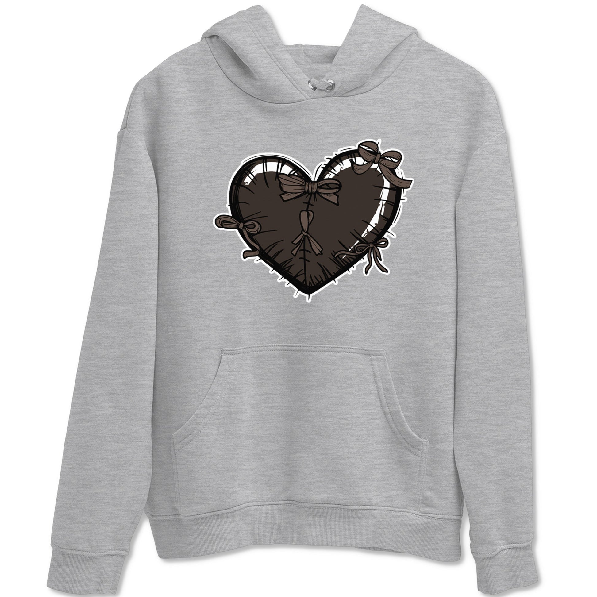 AJ1 Travis Scott Velvet Brown and Dark Mocha shirts to match jordans Heart with Ribbons sneaker match tees 1s Travis Scott Velvet Brown match shoes to clothes SNRT Sneaker Tees unisex cotton Heather Grey 2 shirts
