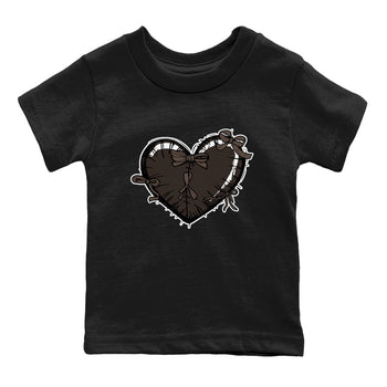 AJ1 Travis Scott Velvet Brown and Dark Mocha shirts to match jordans Heart with Ribbons sneaker match tees 1s Travis Scott Velvet Brown match shoes to clothes SNRT Sneaker Tees Youth Baby Black 2 tee
