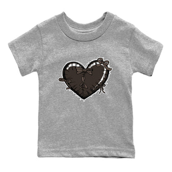 AJ1 Travis Scott Velvet Brown and Dark Mocha shirts to match jordans Heart with Ribbons sneaker match tees 1s Travis Scott Velvet Brown match shoes to clothes SNRT Sneaker Tees Youth Baby Heather Grey 2 tee