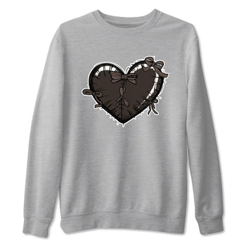 AJ1 Travis Scott Velvet Brown and Dark Mocha shirts to match jordans Heart with Ribbons sneaker match tees 1s Travis Scott Velvet Brown match shoes to clothes SNRT Sneaker Tees unisex cotton Heather Grey 2 shirts
