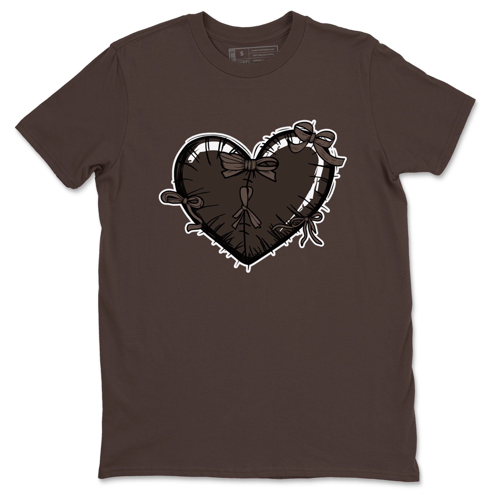 AJ1 Travis Scott Velvet Brown and Dark Mocha shirts to match jordans Heart with Ribbons sneaker match tees 1s Travis Scott Velvet Brown match shoes to clothes SNRT Sneaker Tees unisex cotton Dark Chocolate 2 shirts