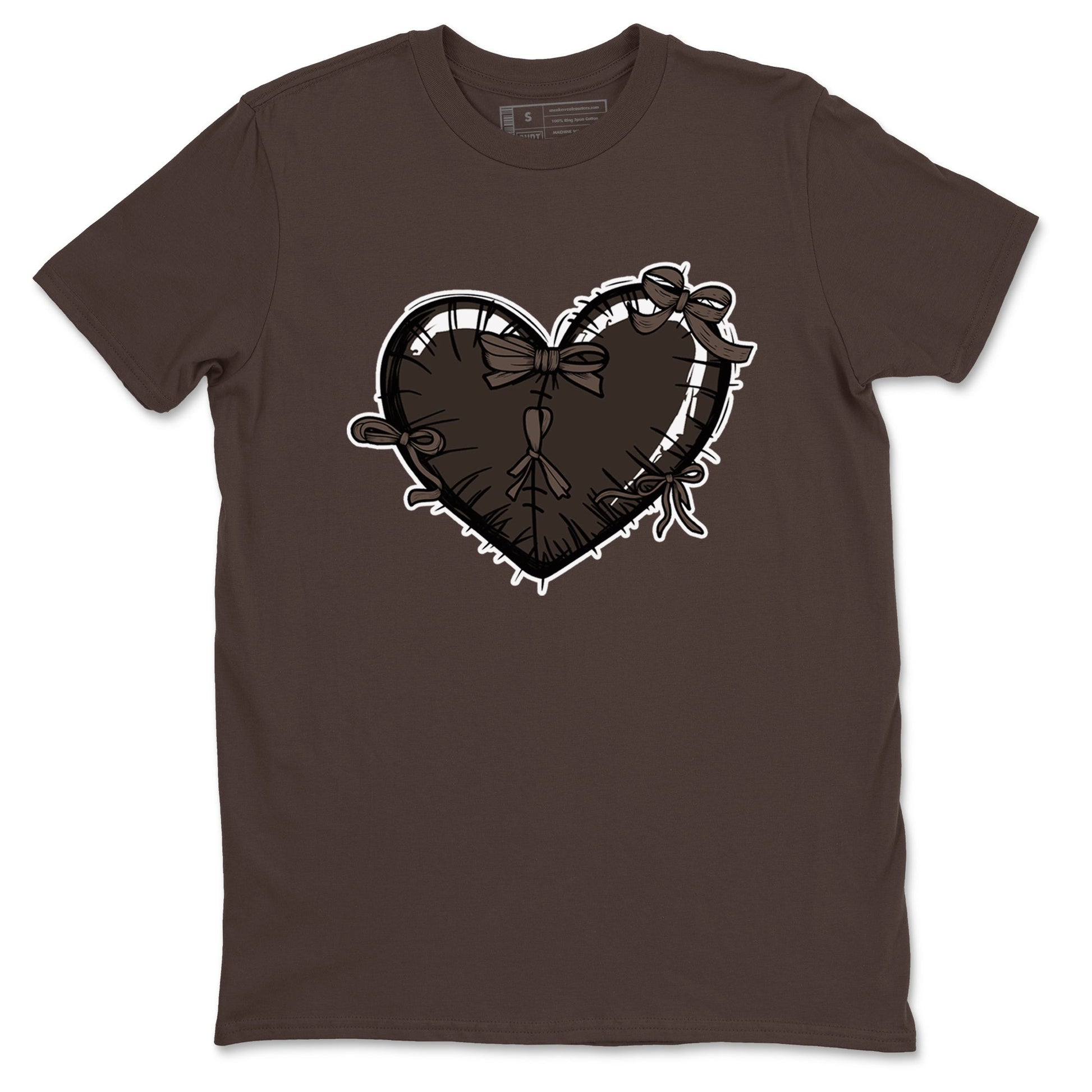 AJ1 Travis Scott Velvet Brown and Dark Mocha shirts to match jordans Heart with Ribbons sneaker match tees 1s Travis Scott Velvet Brown match shoes to clothes SNRT Sneaker Tees unisex cotton Dark Chocolate 2 shirts