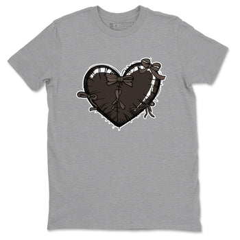 AJ1 Travis Scott Velvet Brown and Dark Mocha shirts to match jordans Heart with Ribbons sneaker match tees 1s Travis Scott Velvet Brown match shoes to clothes SNRT Sneaker Tees unisex cotton Heather Grey 2 shirts