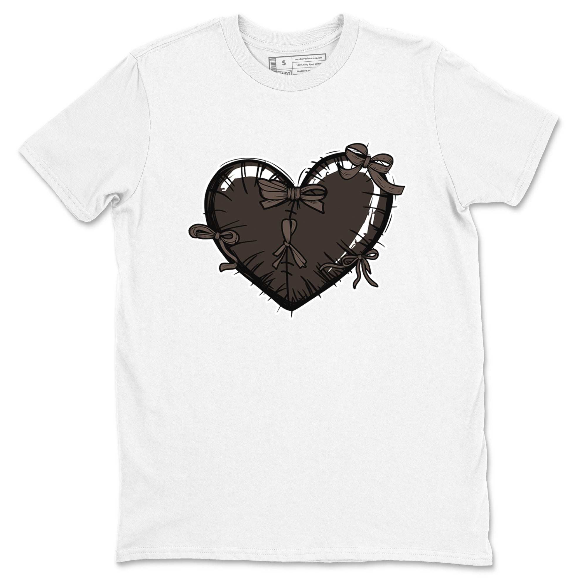 AJ1 Travis Scott Velvet Brown and Dark Mocha shirts to match jordans Heart with Ribbons sneaker match tees 1s Travis Scott Velvet Brown match shoes to clothes SNRT Sneaker Tees unisex cotton White 2 shirts