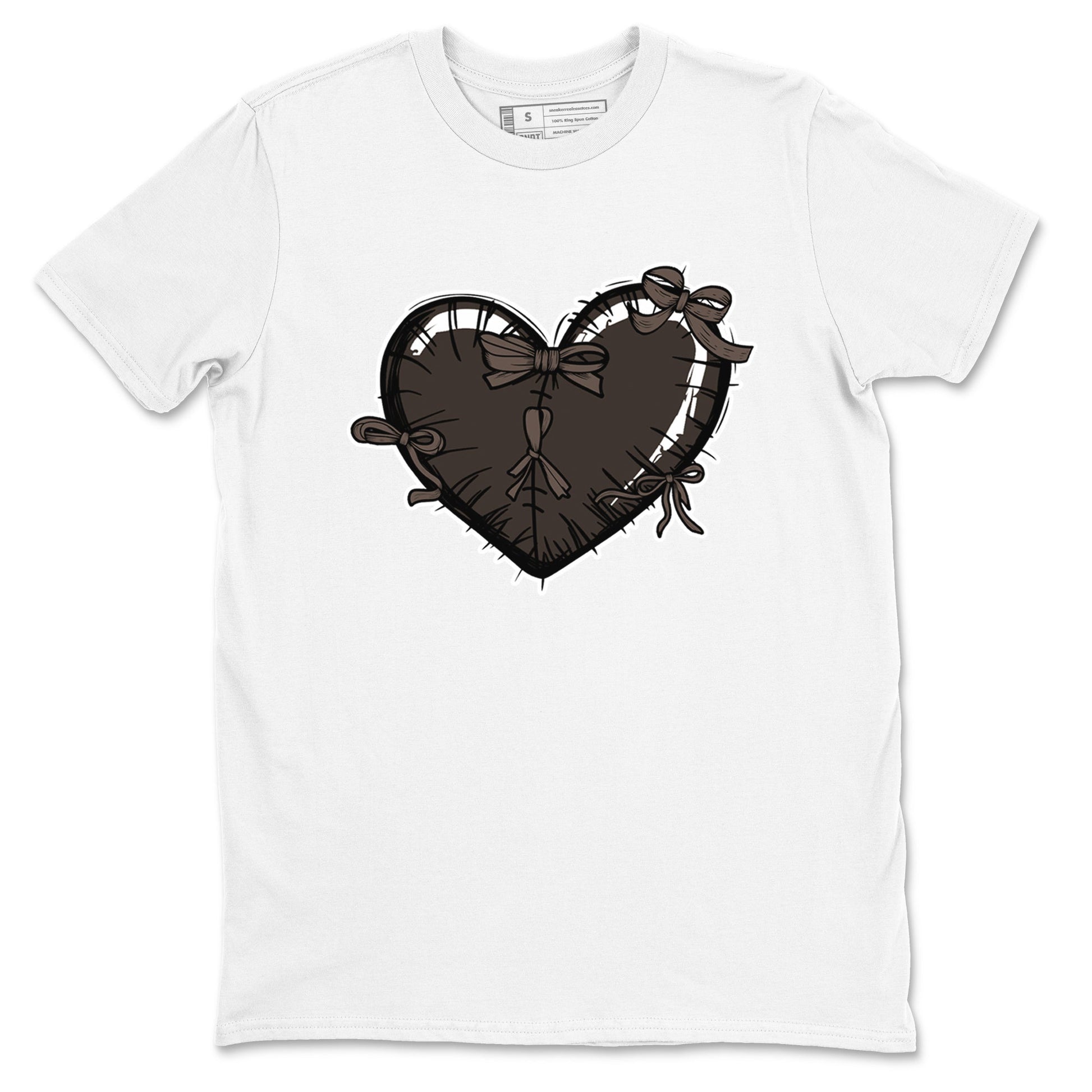 AJ1 Travis Scott Velvet Brown and Dark Mocha shirts to match jordans Heart with Ribbons sneaker match tees 1s Travis Scott Velvet Brown match shoes to clothes SNRT Sneaker Tees unisex cotton White 2 shirts