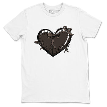 AJ1 Travis Scott Velvet Brown and Dark Mocha shirts to match jordans Heart with Ribbons sneaker match tees 1s Travis Scott Velvet Brown match shoes to clothes SNRT Sneaker Tees unisex cotton White 2 shirts