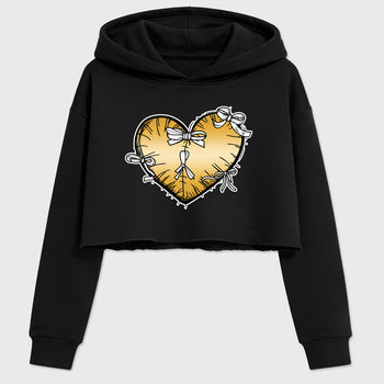 Sneaker match tees – Sneaker Tees To Match Air Jordan 11 Mother's Day Shoes – Heart With Ribbons Crop T-Shirt Black 2