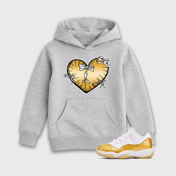 Sneaker match tees – Sneaker Tees To Match Air Jordan 11 Mother's Day Shoes – Heart With Ribbons Kids T-Shirt Heather Grey 1