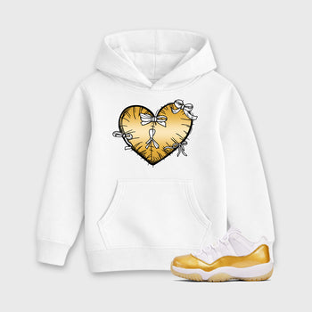 Sneaker match tees – Sneaker Tees To Match Air Jordan 11 Mother's Day Shoes – Heart With Ribbons Kids T-Shirt White 1